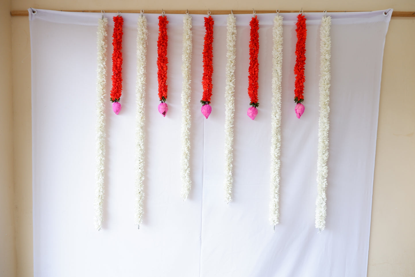 sriman wall decoration artificial flowers for varamaha lakshmi amma  pooja