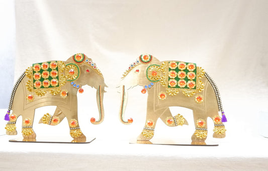 sriman  pair of designed elephant
