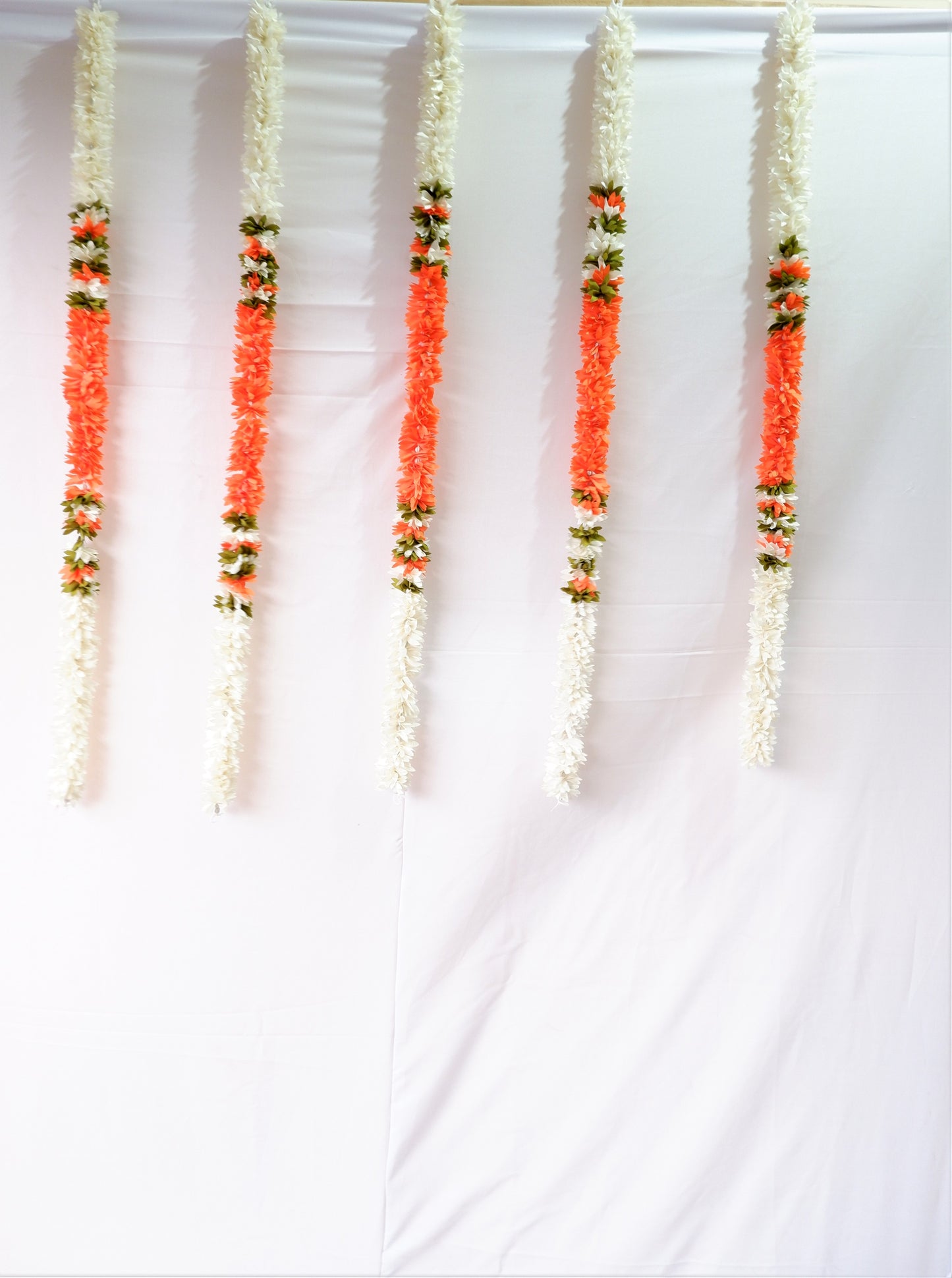 sriman  doorstep decoration flowers and pooja decoration orange and white combination  flowers