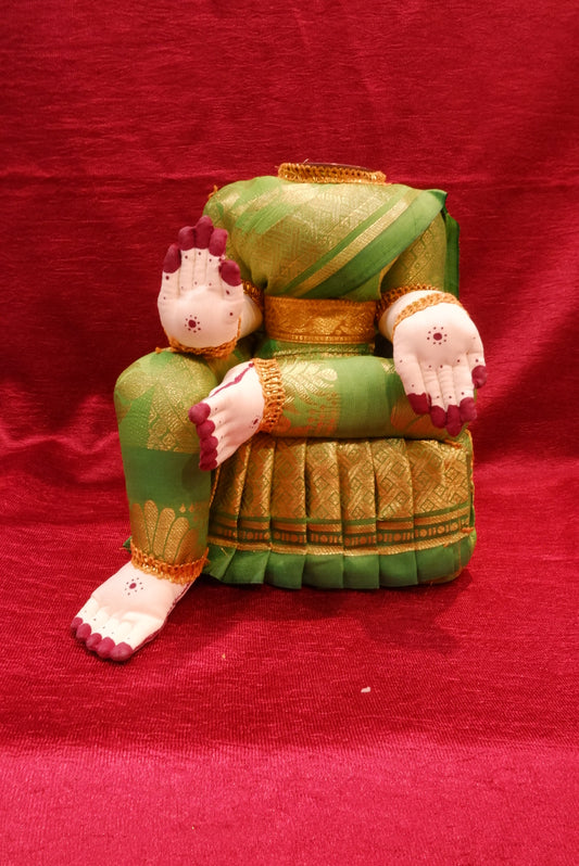 Lakshmi goddess idol light green colour lakshmi amma varu 9 inch doll