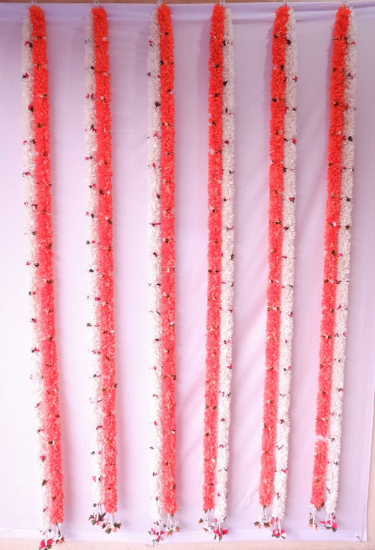 Artificial Flower   Garland (Length -  6 feet  no of flowers = 12  ) Wall Hanging for Home Decor, Office Use, Diwali, Pooja, Wedding, Festival, Theme Decoration