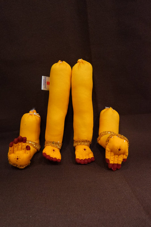 sriman cloth hands and legs in yellow colour