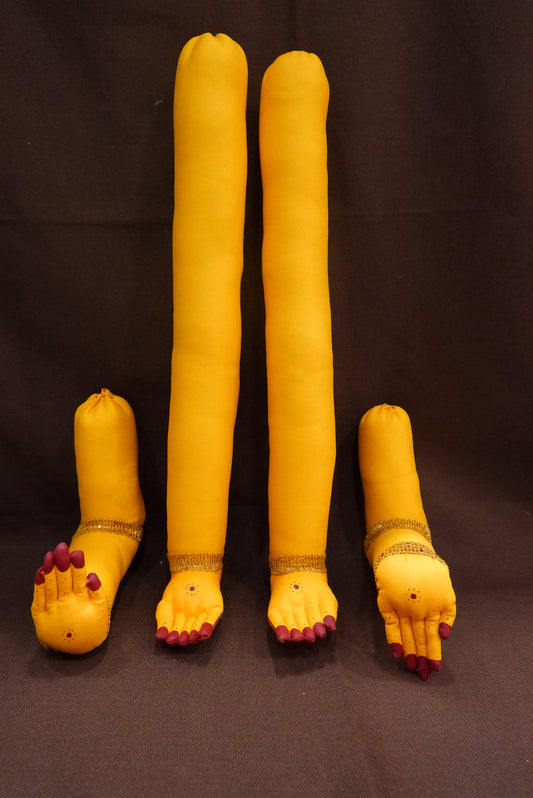 sriman yellow color cloth hands and legs  for  lakshmi pooja