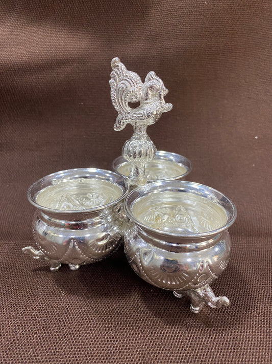 sriman German silver  three cups for vara maha lakshmi pooja