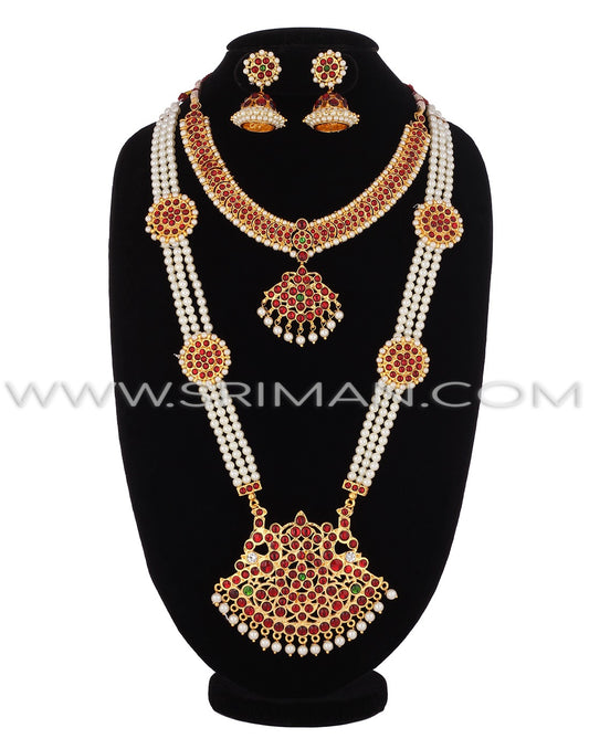 SRIMAN LONG MOTI HARAM AND NECKLACE