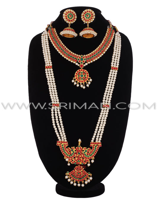 SRIMAN LONG MOTI HARAM AND NECKLACE