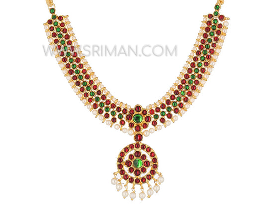 Sriman kempu short necklace for bharatanatyam