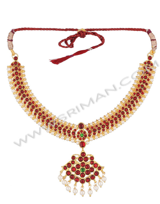 sriman kempu simple necklace for bharatanatyam.