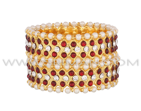 Red And White Kemp Bangles