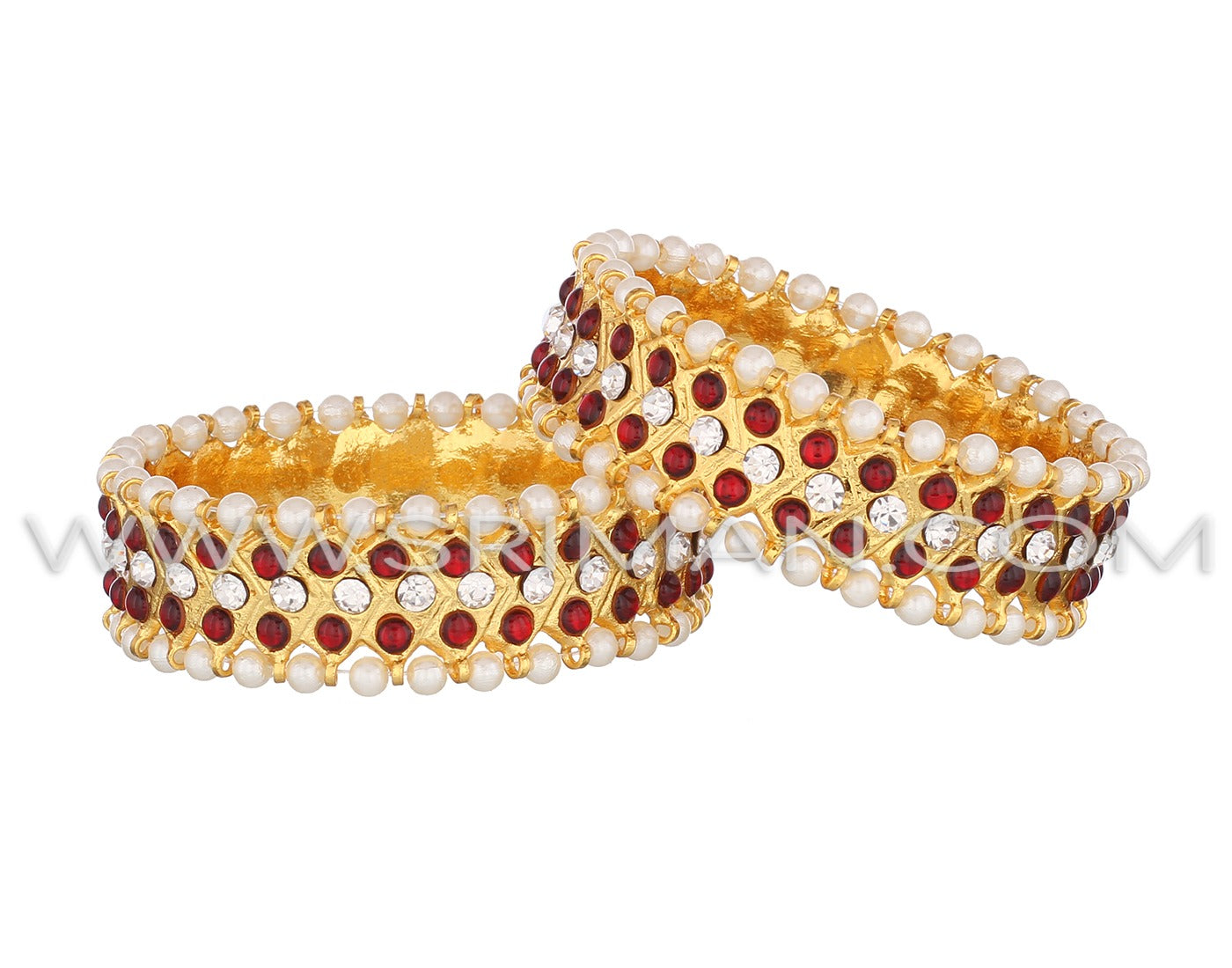 Red And White Kemp Bangles