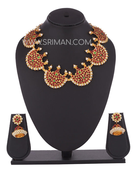 SRIMAN TRADITIONAL CHOKER SET WITH EARINGS