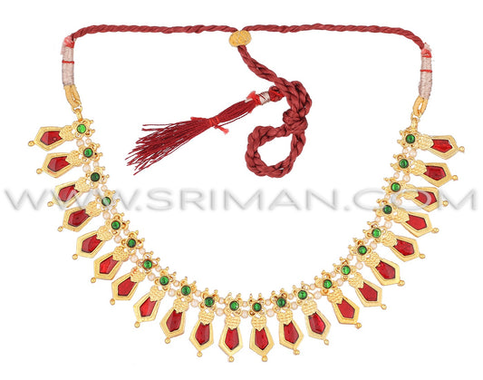 Sriman red chocker necklace