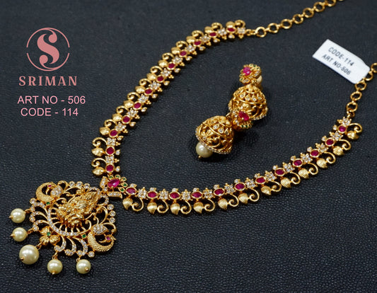 SRIMAN FANCY MAT NECKLACE WITH EARINGS