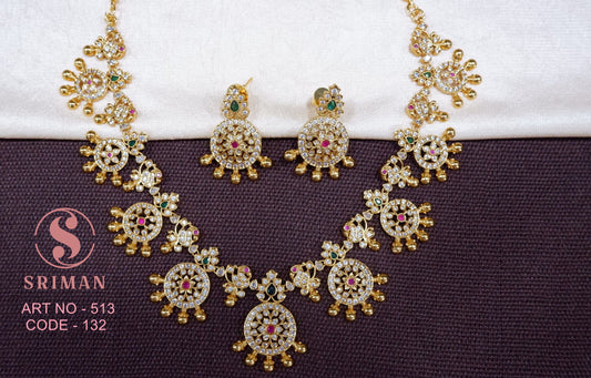 SRIMAN  TRADATIONAL NEACKLACE SET WITH EARINGS