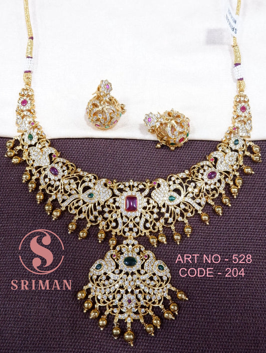 SRIMAN REAL UNCUTS STONES NECKLACE WITH STONES