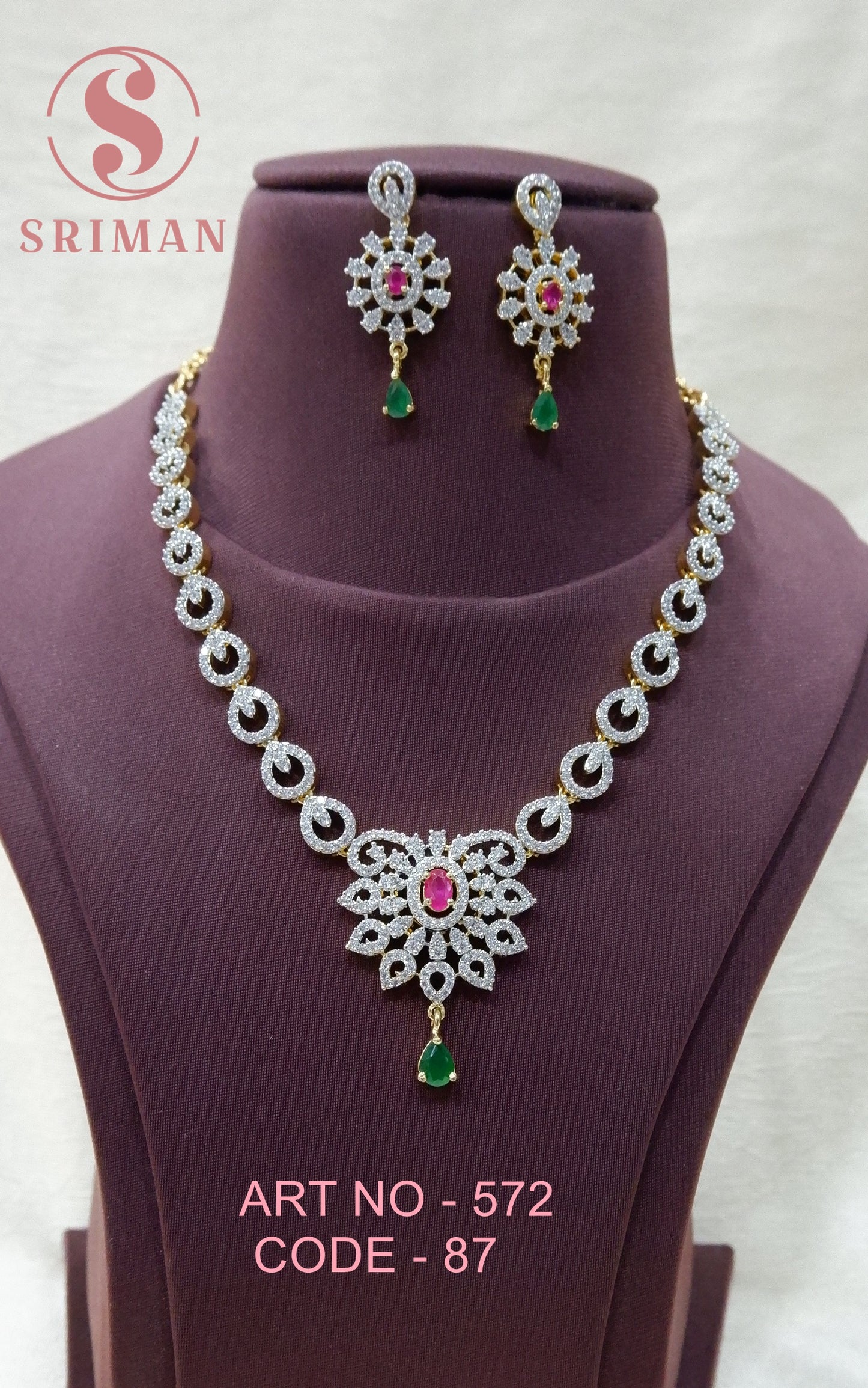 SRIMAN NECKLACE SET WITH EARINGS