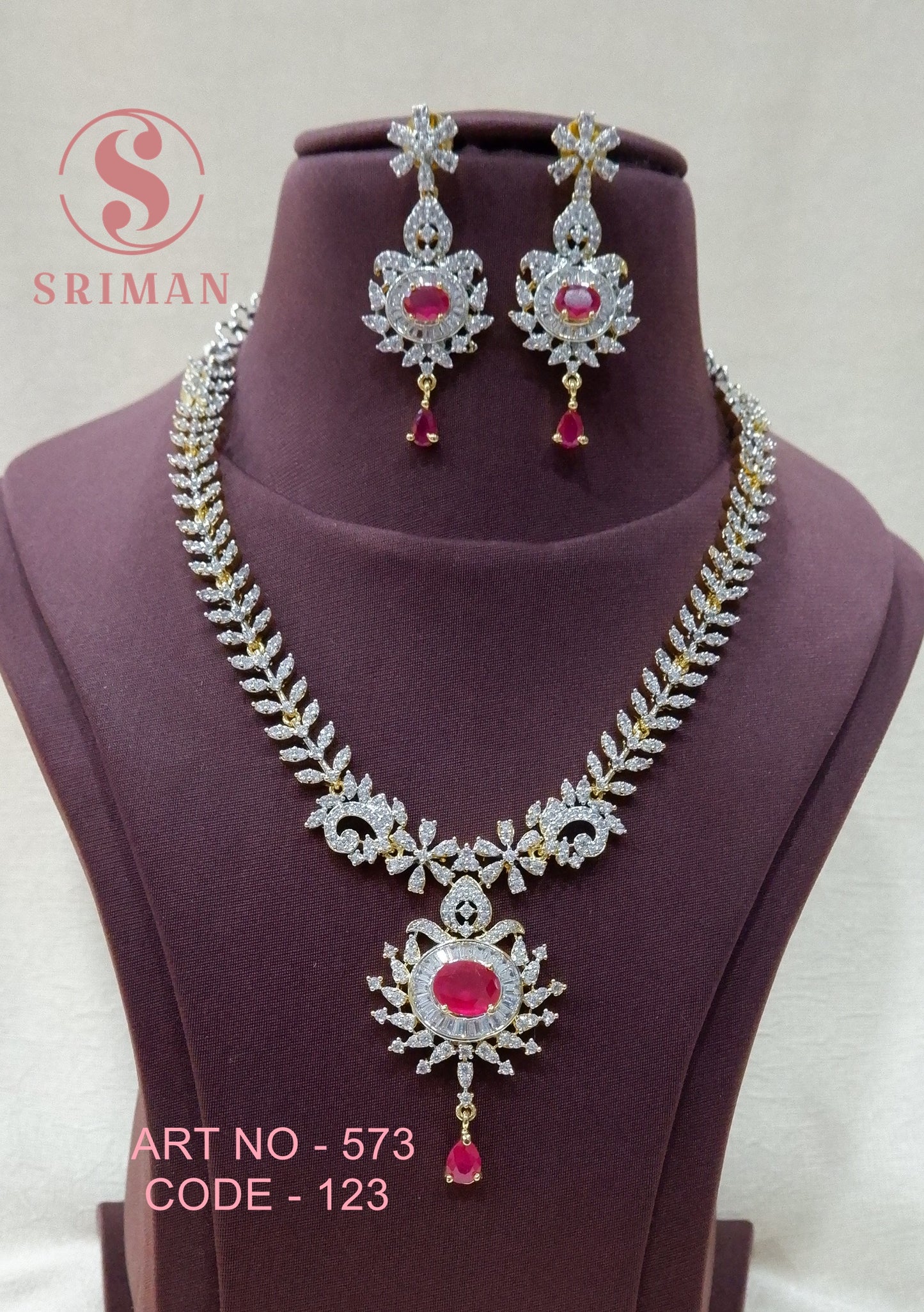 SRIMAN  NECKLACE SET WITH EARINGS