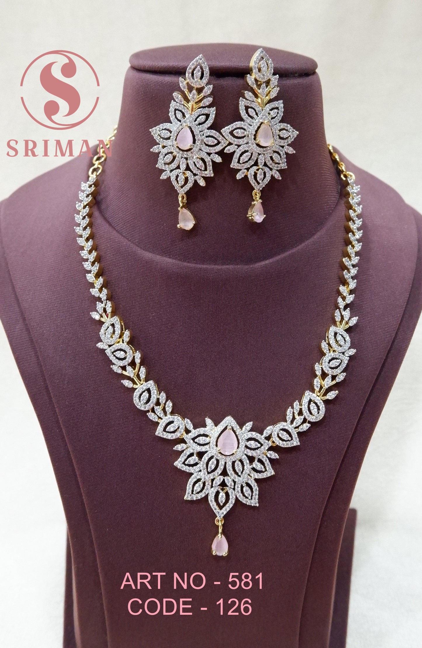 SRIMAN FANCY NECKLACE SET WITH EARINGS