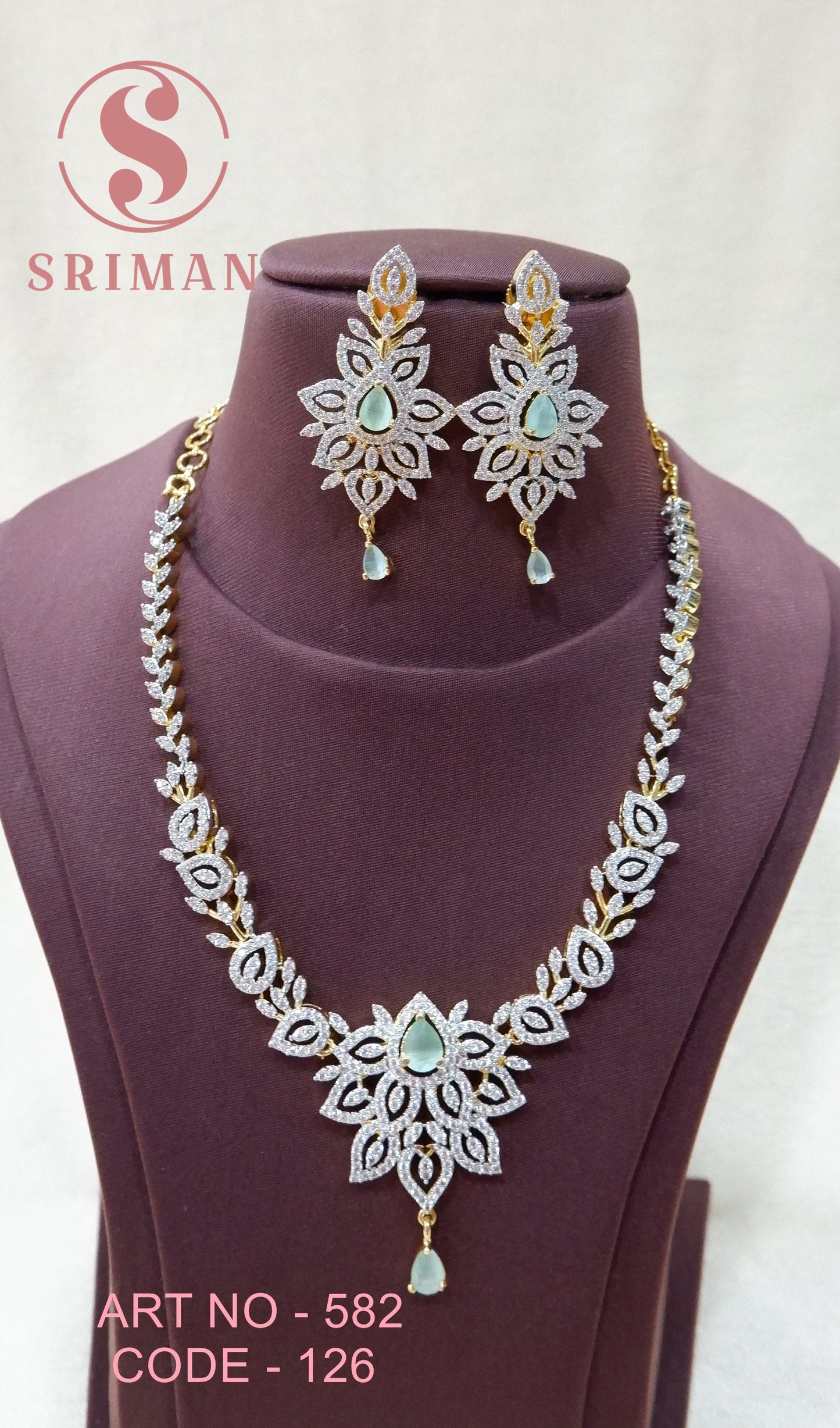 SRIMAN FANCY NECKLACE SET WITH EARINGS
