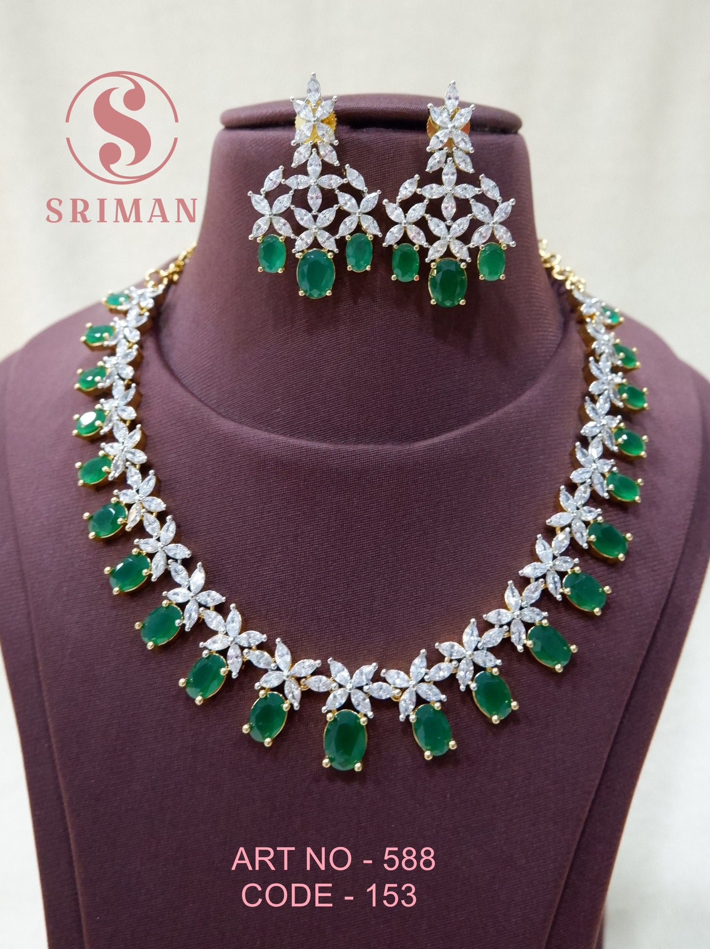 SRIMAN FLOWER S BEATS NECKLACE SET WITH EARINGS