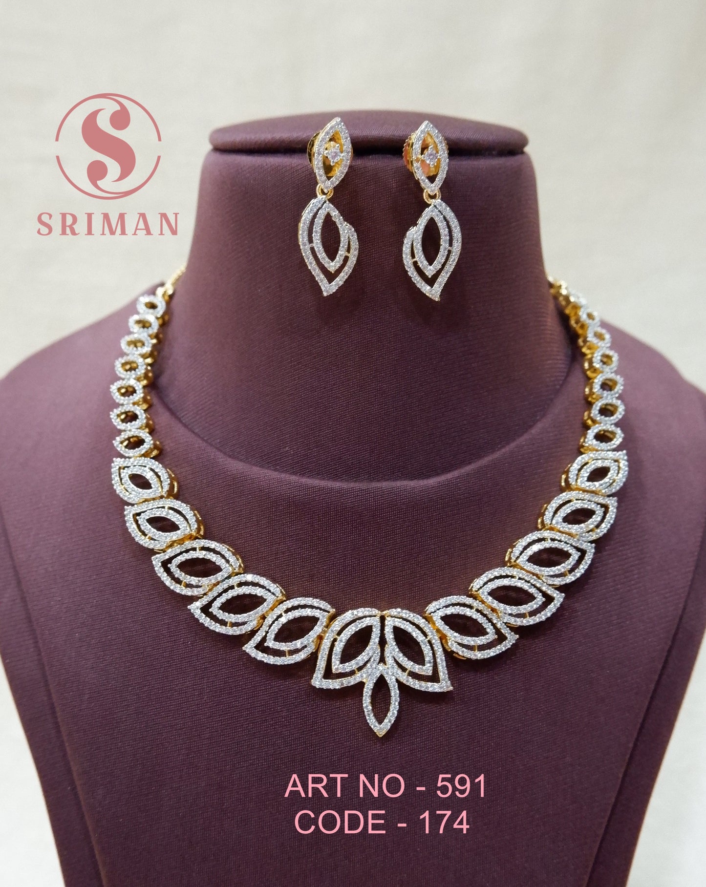 SRIMAN SLIVER POLISH NECKLACE SET