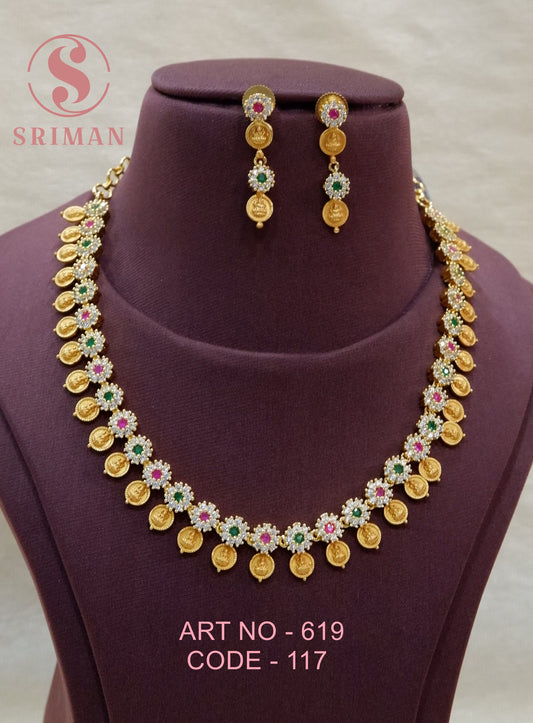 SRIMAN GOLD FINISH KAUSLA MALA SET