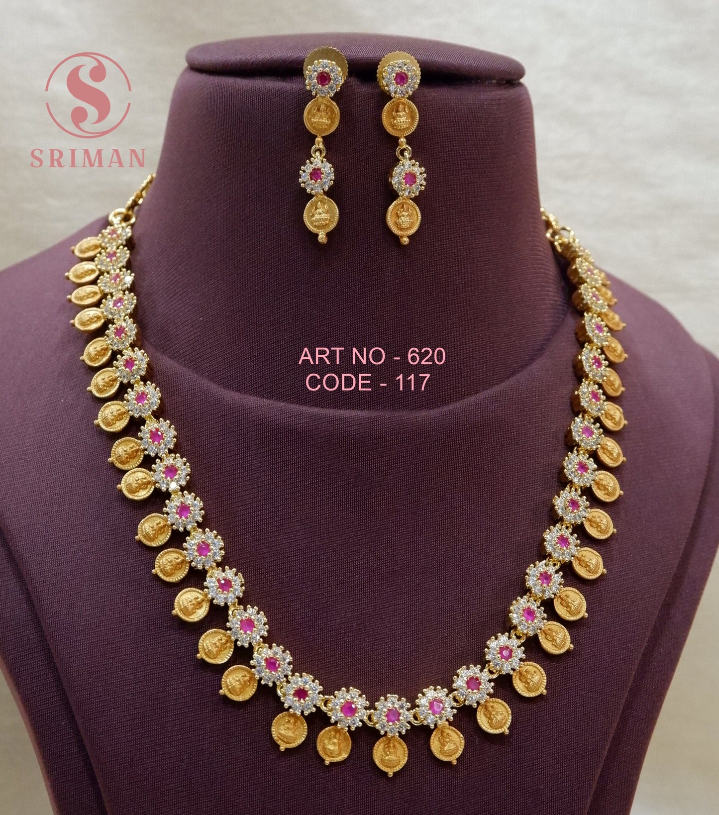 SRIMAN GOLD FINSH KAUSLA MALA SET