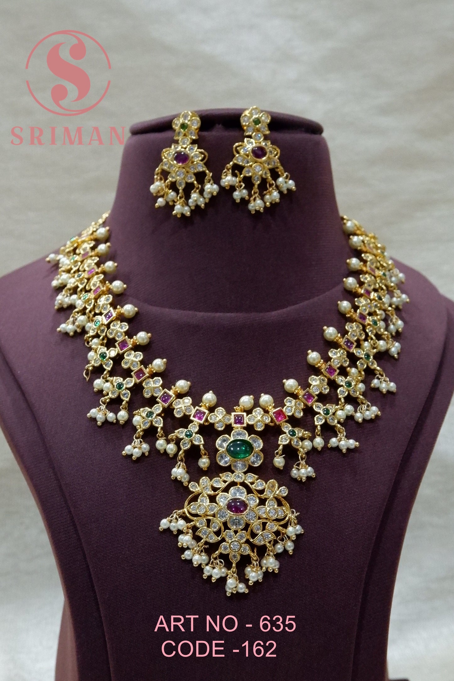 SRIMAN FANCY MOTI NECKLACE SET