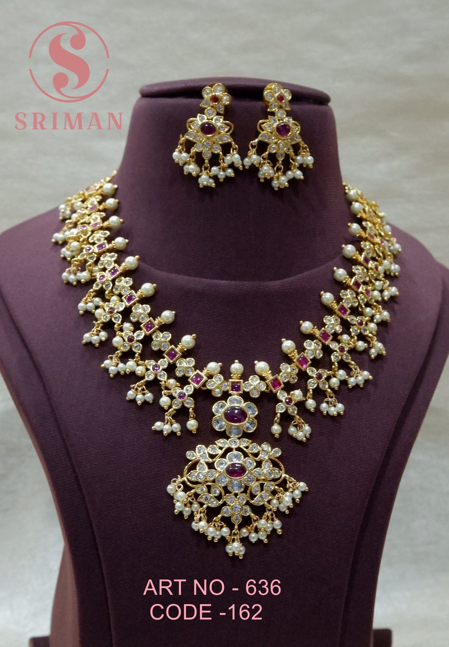 SRIMAN FANCY MOTI NECKLACE SET