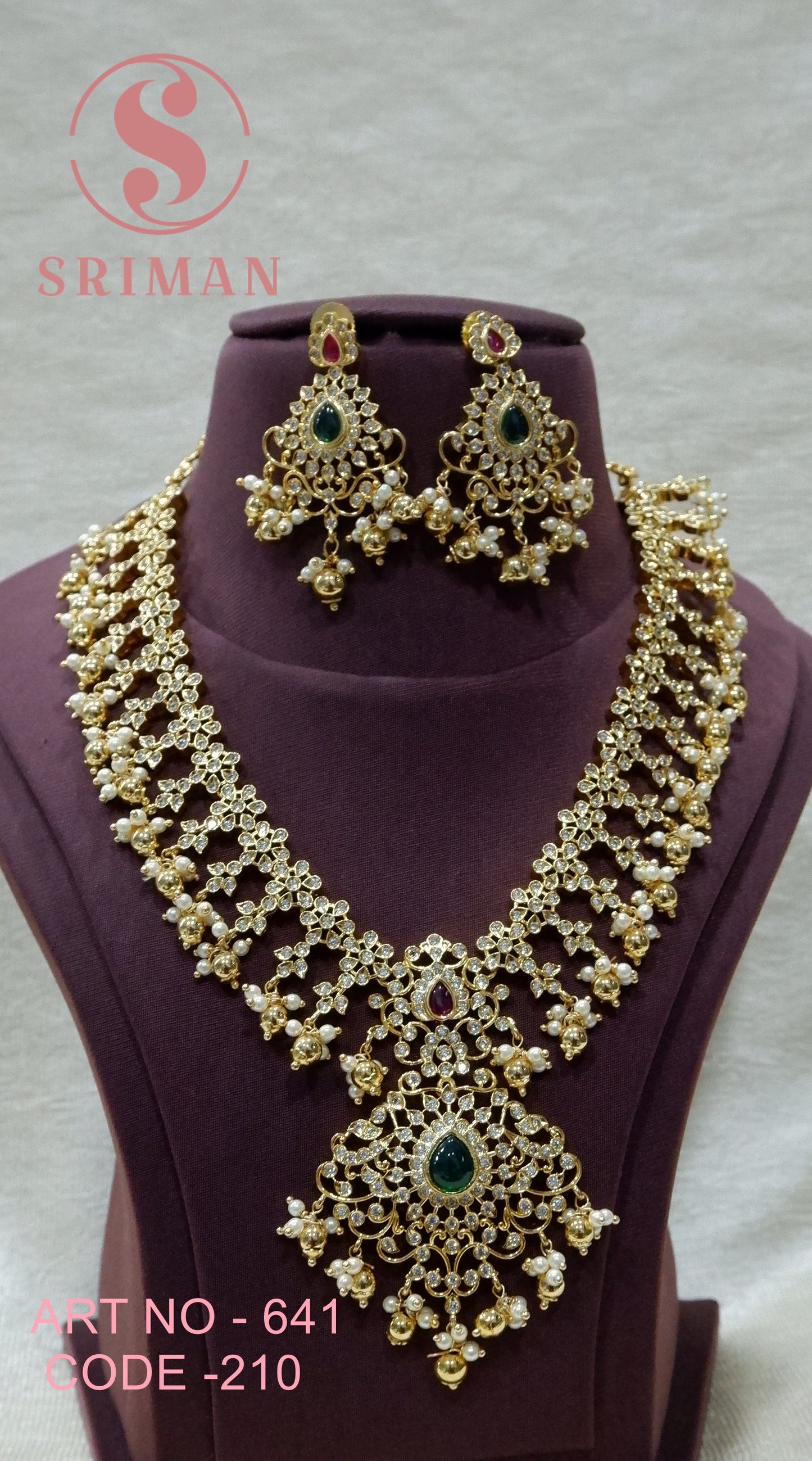 SRIMAN FANCY MOTI NECKLACE SET