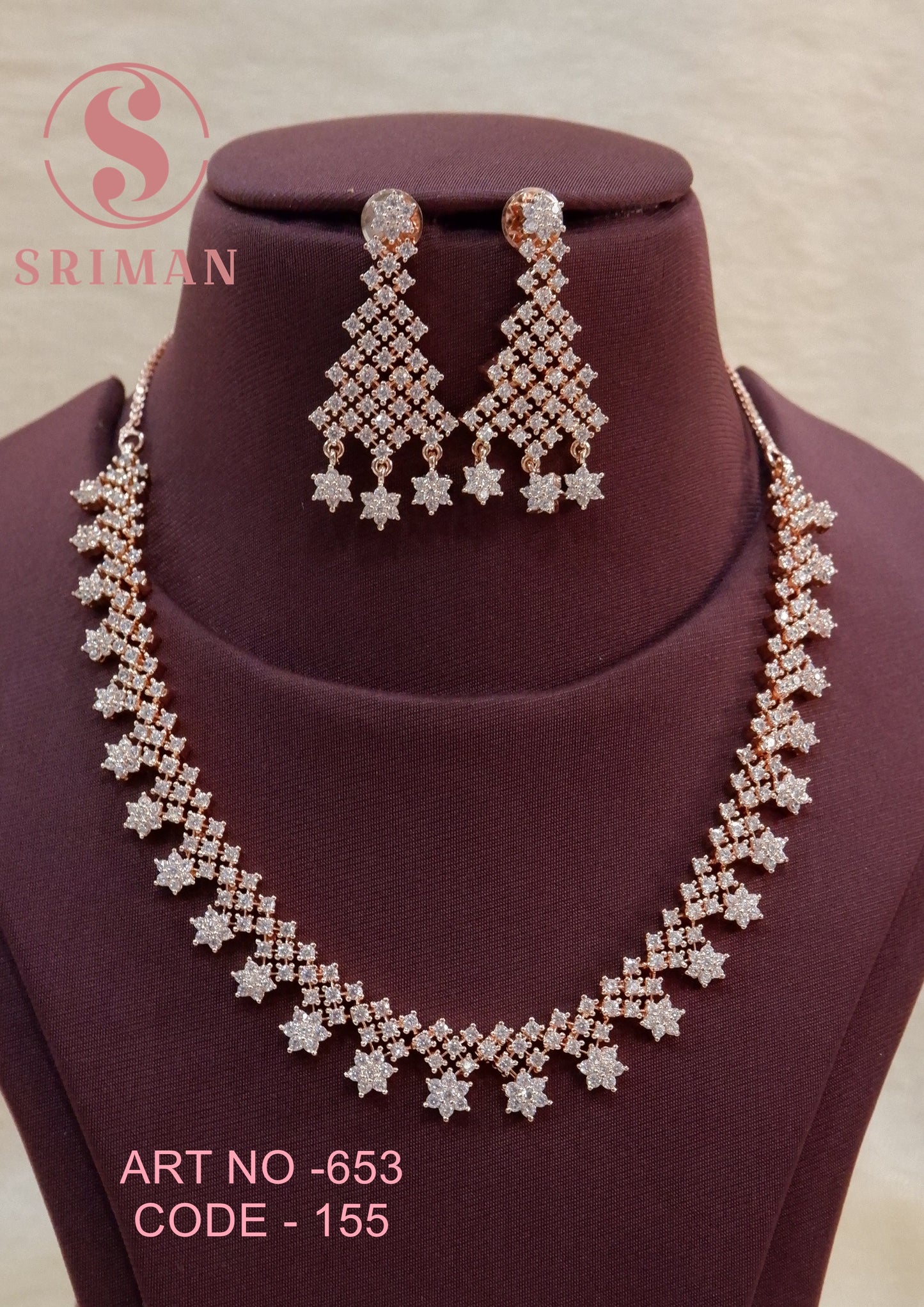 SRIMAN ROSE GOLD STARS NECKLACE SET