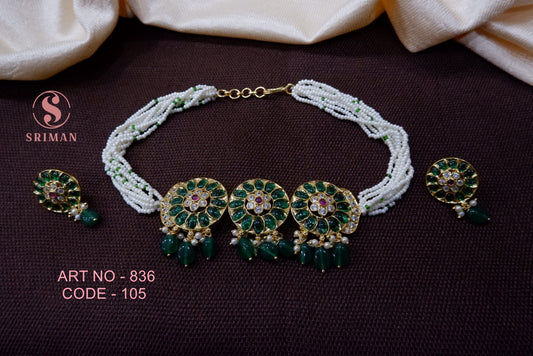 SRIMAN ROUND SHAPED CHOKER WITH EARINGS
